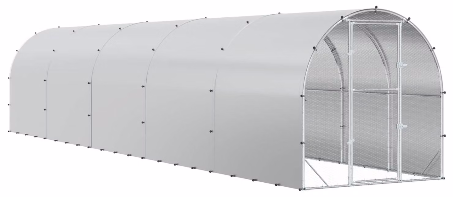 Alloggio per polli, modello Silber, dimensioni 1000 x 200 x 200 cm, realizzato in acciaio zincato