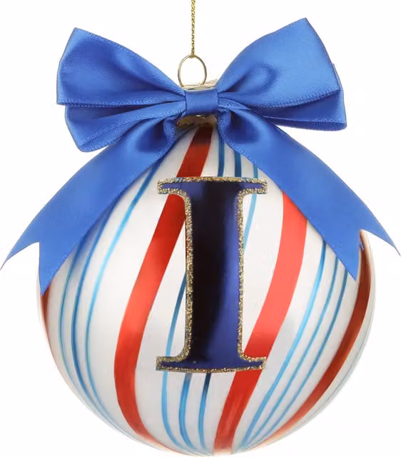 Pallina di Natale Circus KASANOVA con lettera I, blu e multicolore, diametro 10 cm