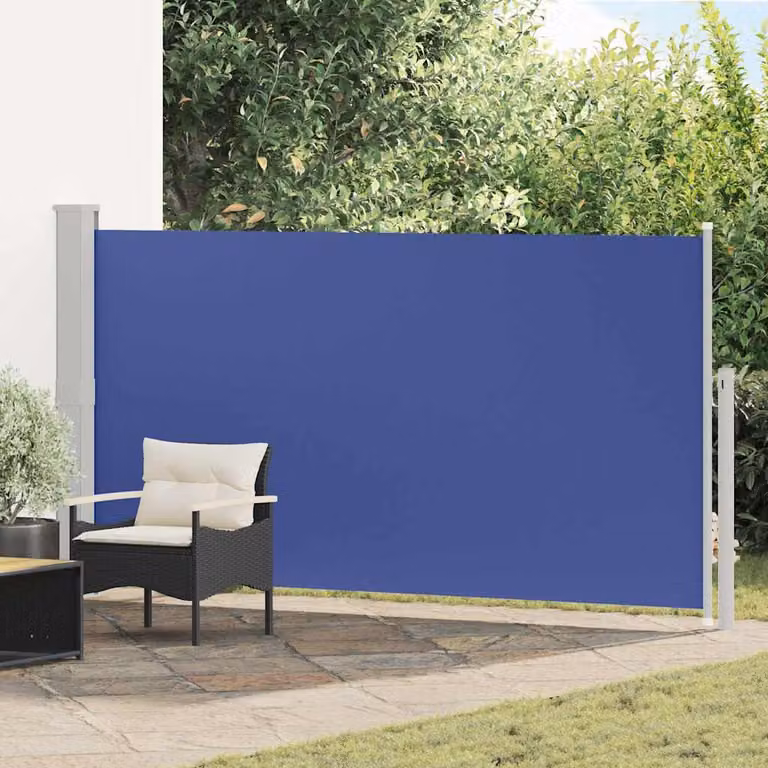 Tendalino Laterale vidaXL per Patio e Terrazzo in Poliestere e Acciaio, Blu, L: 300 cm, H: 160 cm