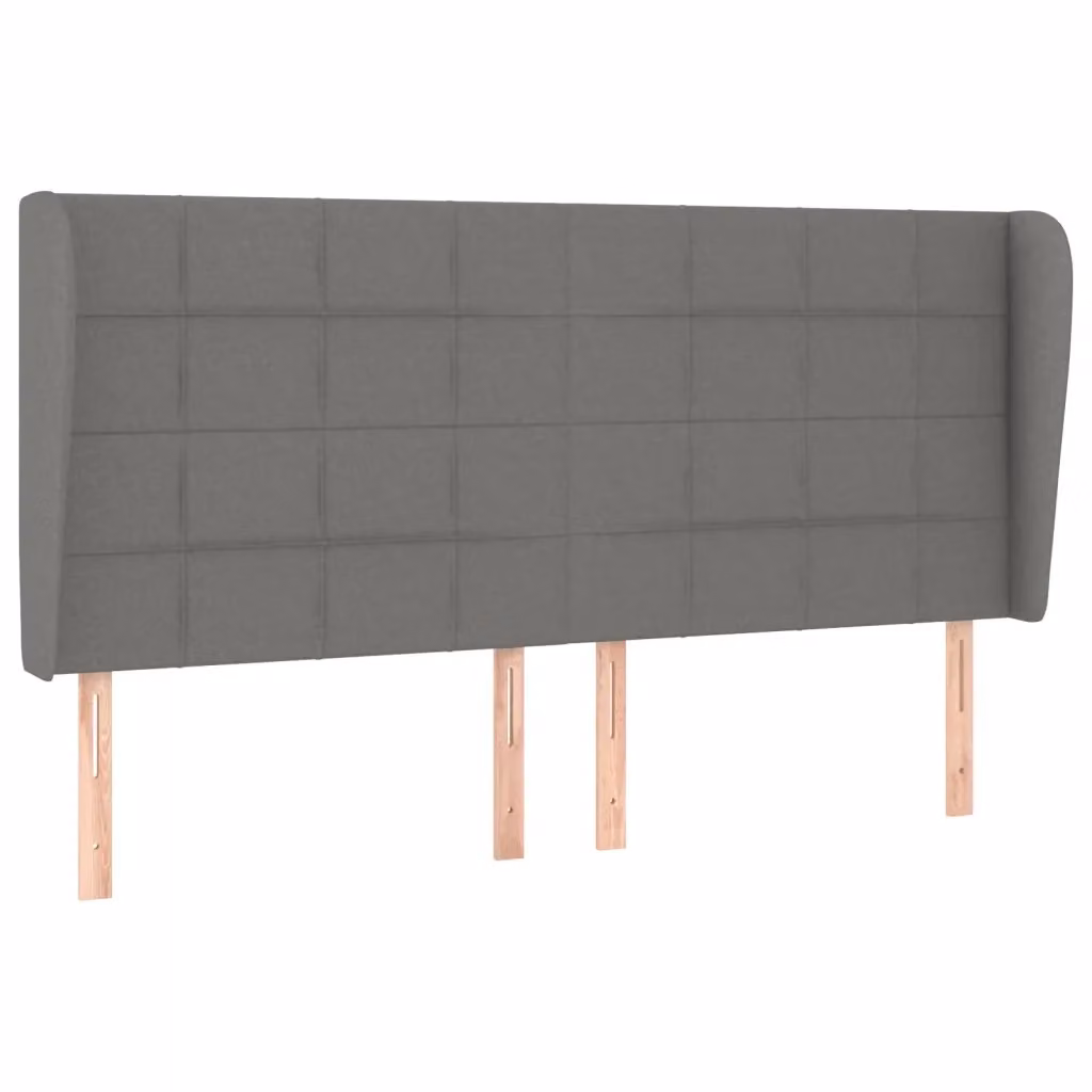 Testiera ad orecchio vidaXL in tessuto grigio con struttura in legno L: 203 cm, P: 23 cm, H: 118/128 cm – 2