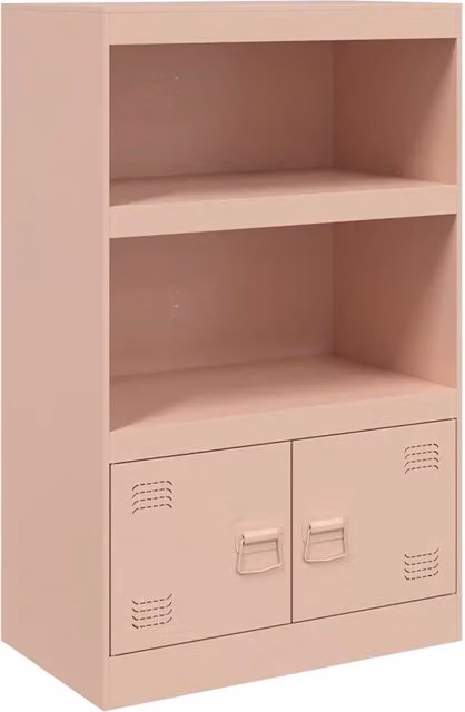 Credenza moderna in metallo rosa per sala da pranzo H 107 x L 67 x P 39 cm