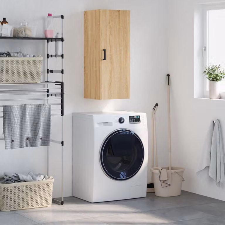 Mobile a parete vidaXL in stile moderno, Rovere Sonoma, L 34,5 cm x P 34 cm x H 90 cm