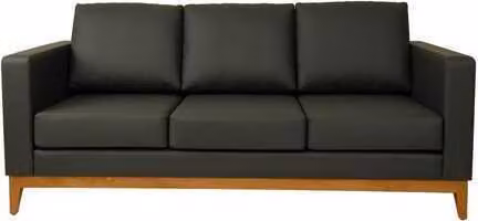 Schwarzes Büro Sofa Designer 3-Sitzer Couch Wohnzimmer 3-er Polstersofa