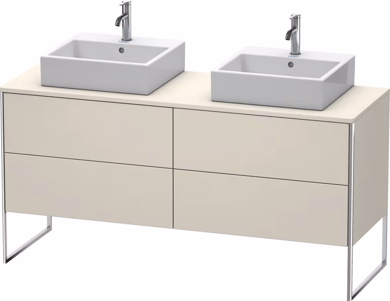 Duravit XSquare Meuble sous-vasque sur console au sol, pour deux vasques, 4 tiroirs, 1600x778x548mm, XS4927B9191, XS4927B9191