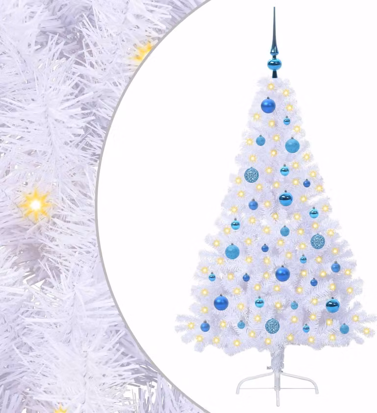 Albero di Natale artificiale Bianco 150 cm PVC e Acciaio