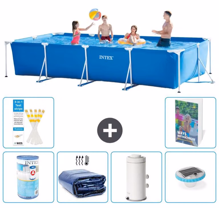 Piscina fuori terra rettangolare - 450x220x84 cm - composta da 5 elementi, modello S101