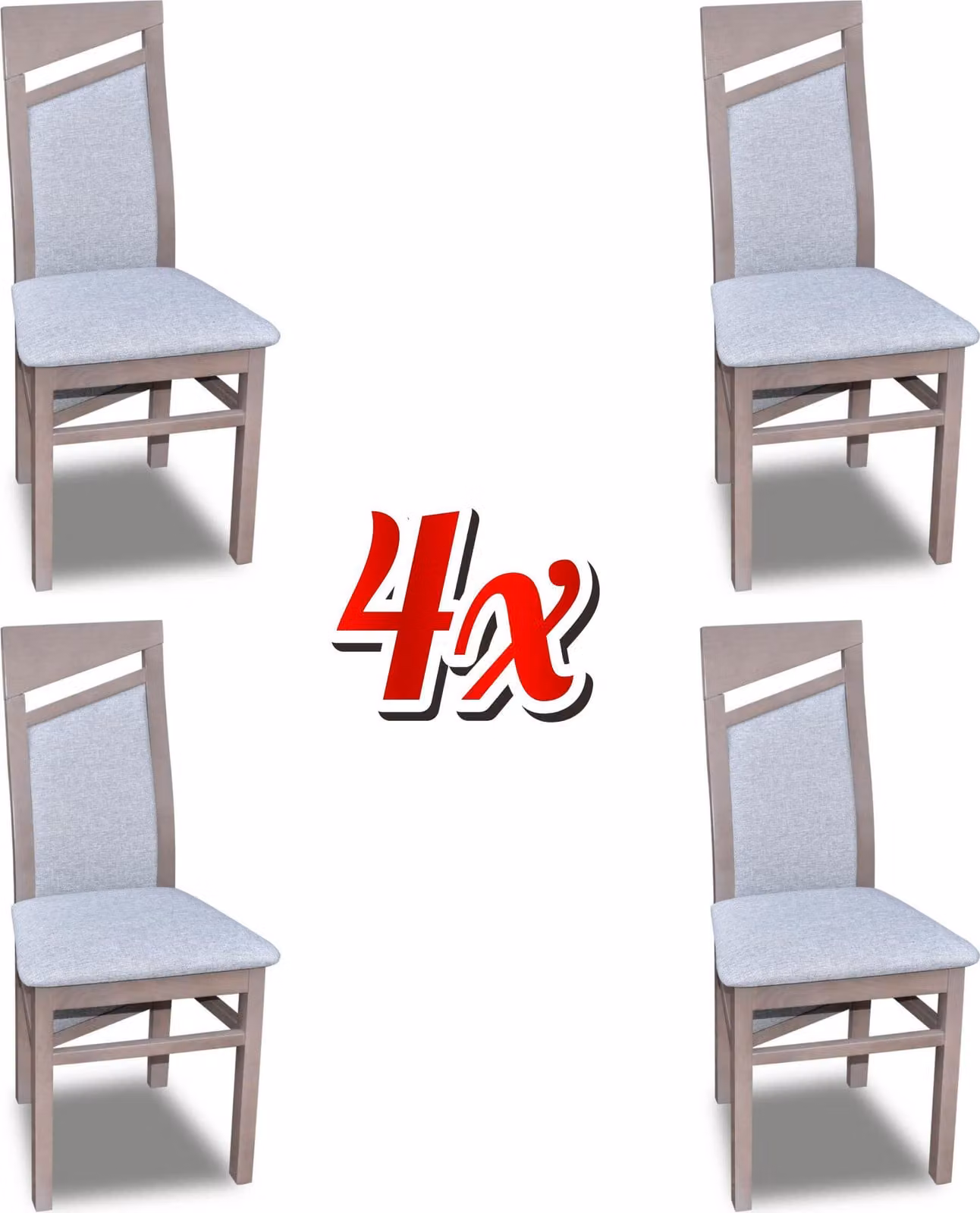 Designer Holz Textil Polster Stühle Gastro Esszimmer Stoff Set 4x Sessel Stuhl