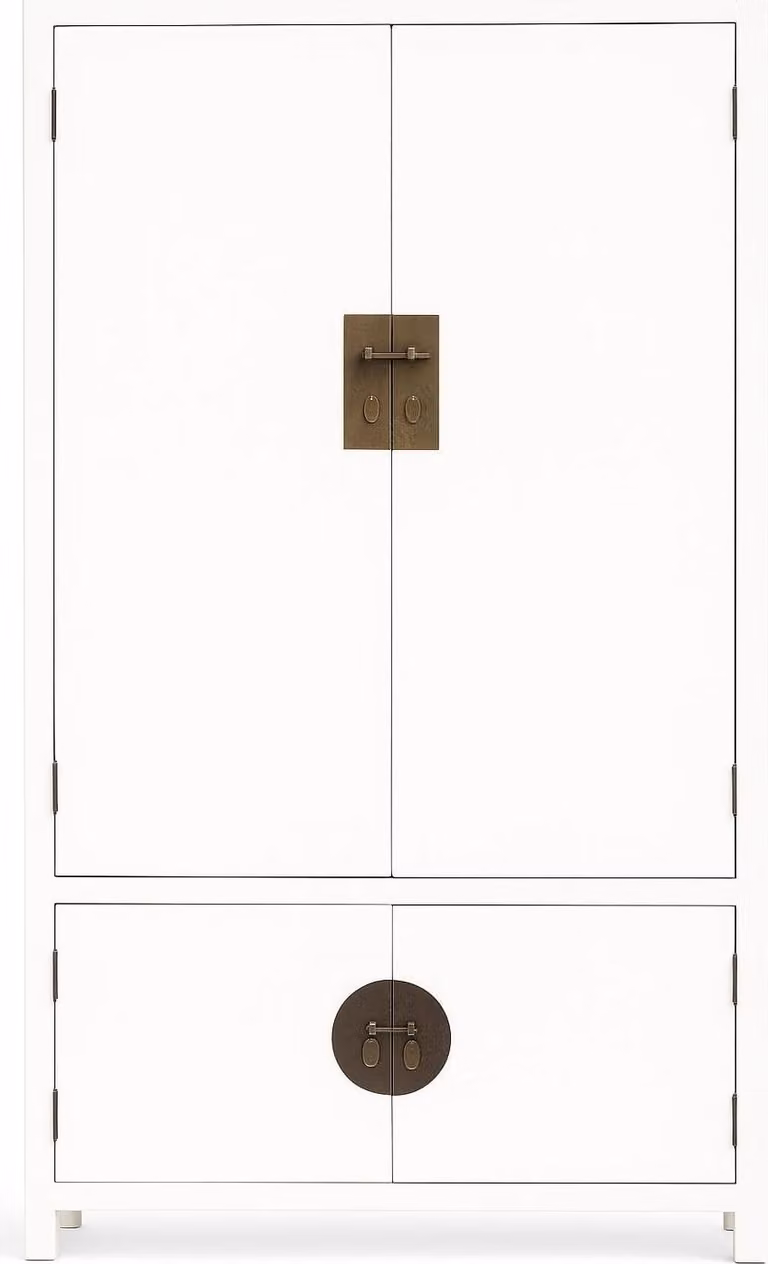 Fine Asianliving Armadio cinese bianco W105xD60xH200cm Armadio cinese Armadio nuziale cinese Mobili orientali Asiatici