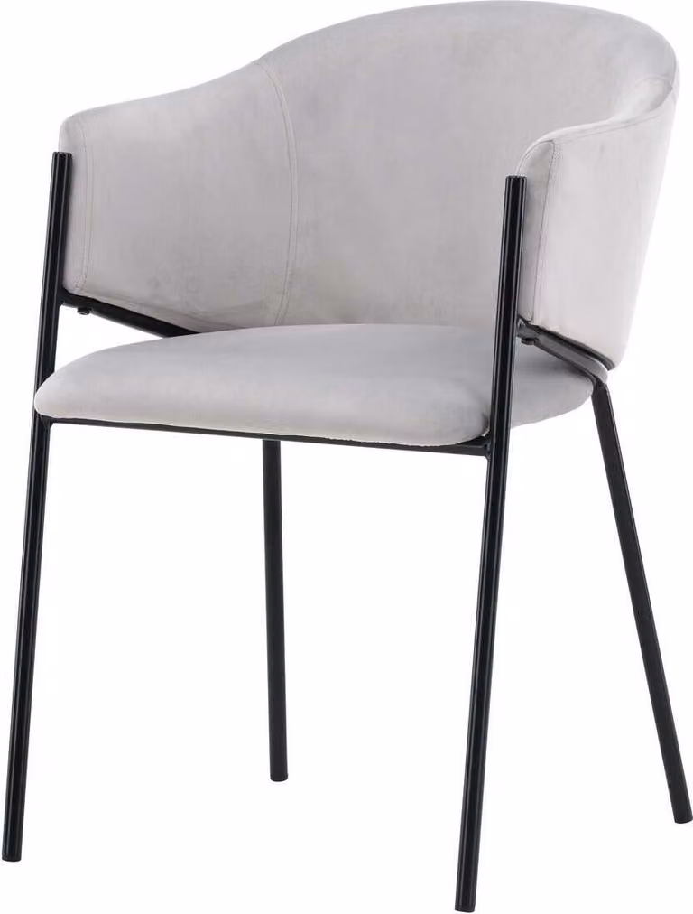 FURNLUX Sedia da sala da pranzo Evelina Grey Und Black 54cm / Hauptfarbe: Grau / Dimensioni: 54 x 62 x 80 cm