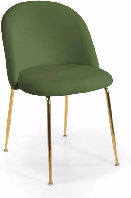Sedia Sammi Vacchetti in velluto verde con struttura in metallo oro L: 50 cm, P: 57 cm, H: 47-77,5 cm
