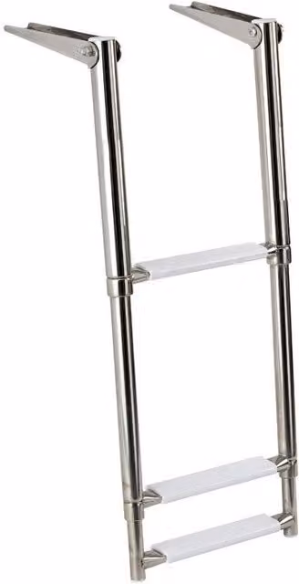 Scaletta telescopica in acciaio inox 316 Ebricowill colore argento e bianco