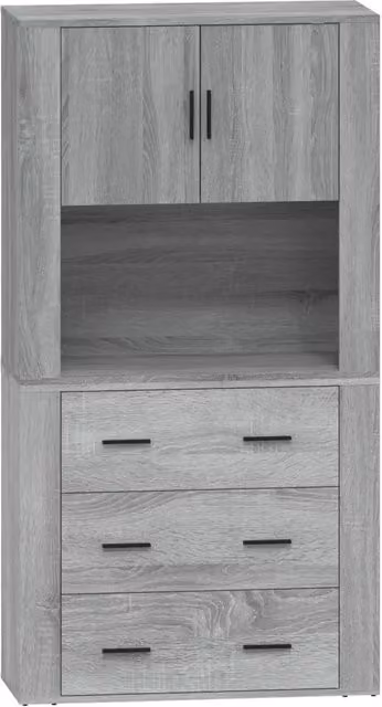 Credenza | Madia | Buffet da pranzo | Armadio da pranzo Grigio Sonoma in Legno Multistrato
