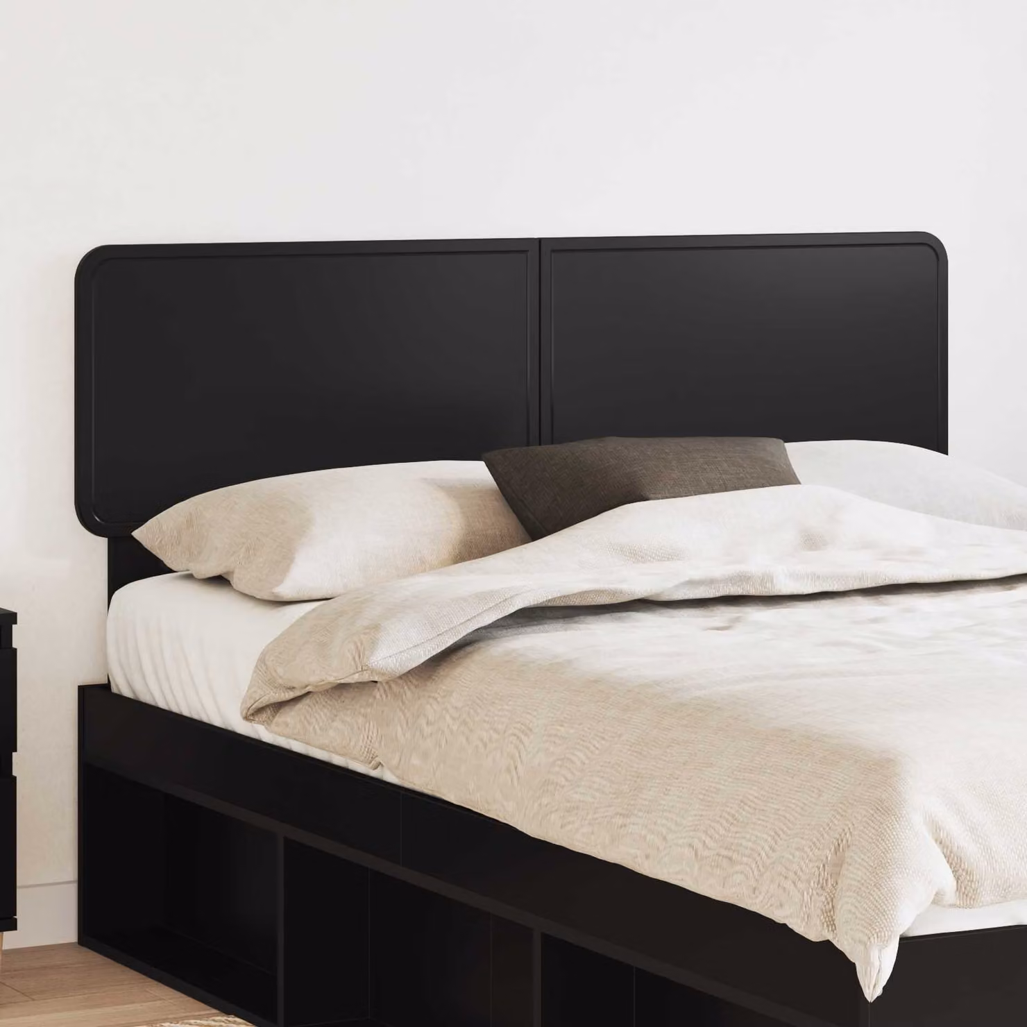 Testiera per letto vidaXL in legno ingegnerizzato rovere nero con design minimalista