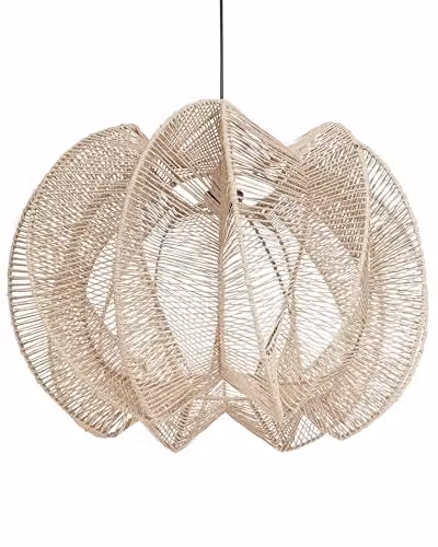 Beliani Lampadario in corda di carta naturale