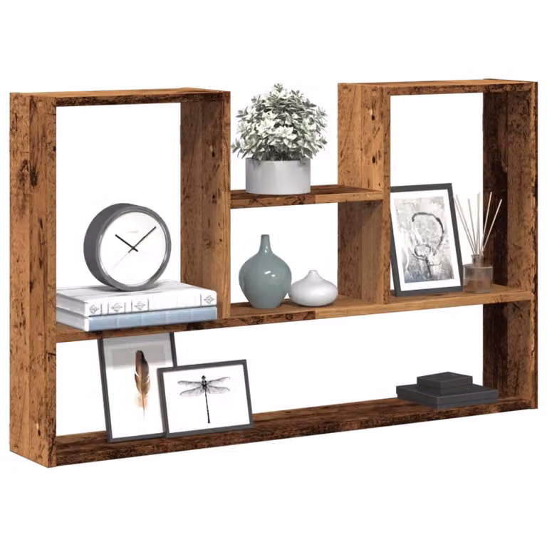Scaffale a Parete vidaXL in MDF Stile Rustico Marrone L: 99 cm, P: 15 cm, H: 60 cm