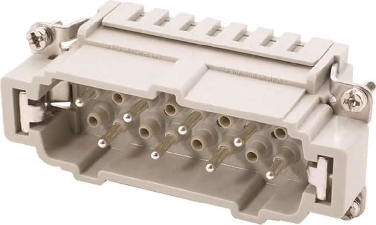 HARTING Han 6HvES con 2 contatti di commutazione Inserto a spillo (M) Connessione a molla a gabbia, 8 poli 6/2+PE 830V - 500V