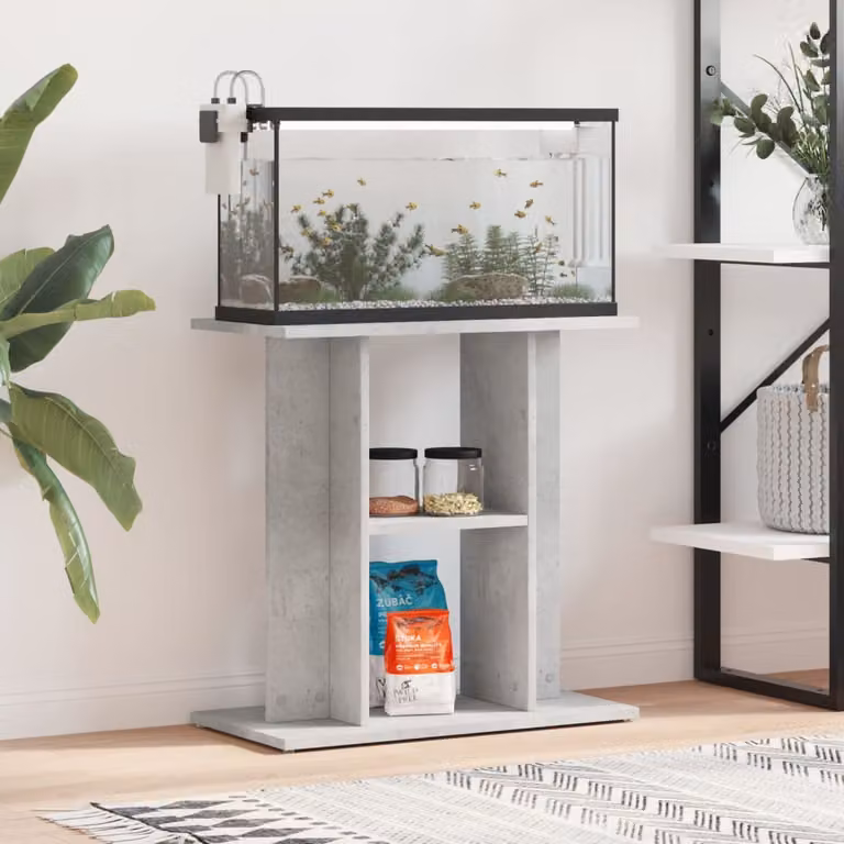 vidaXL Supporto per acquario in legno ingegnerizzato grigio L: 60 cm, P: 30 cm, H: 60 cm