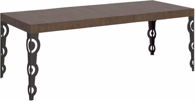 Tavolo allungabile Itamoby rettangolare in stile industrial con piano in MDF laminato e struttura in metallo, Colore Antracite e Noce, L: 90 cm, P: 160-264 cm