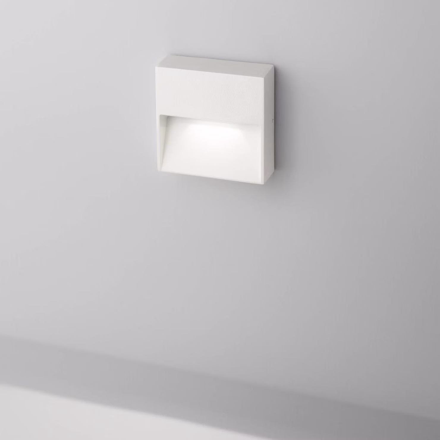Egger Licht Applique da esterni a LED Vigo Q, Bianco / Opale, Corridoio, Alluminio, Moderno, Applique LED da esterni