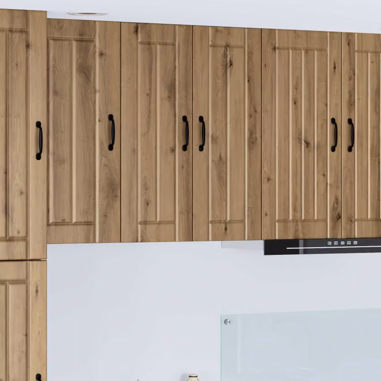 vidaXL Mobile in vetro da parete LUCCA Rovere Artigianale