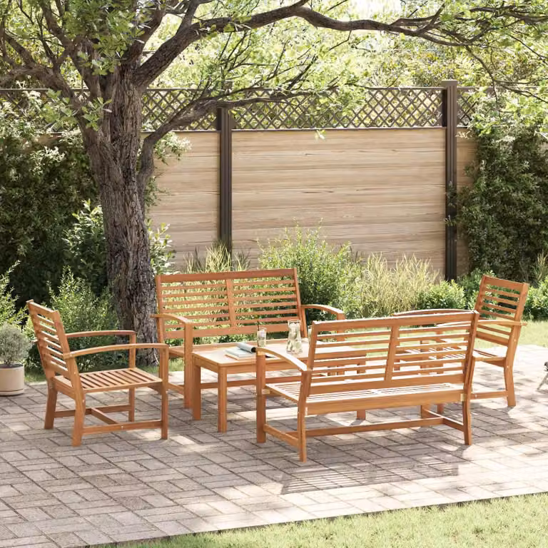 Maison Exclusive - Set di divani da giardino, 5 pezzi, in legno di teak massello naturale