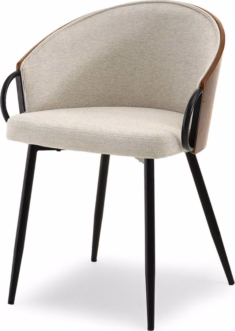 Sedia da pranzo CERYS - noce / beige