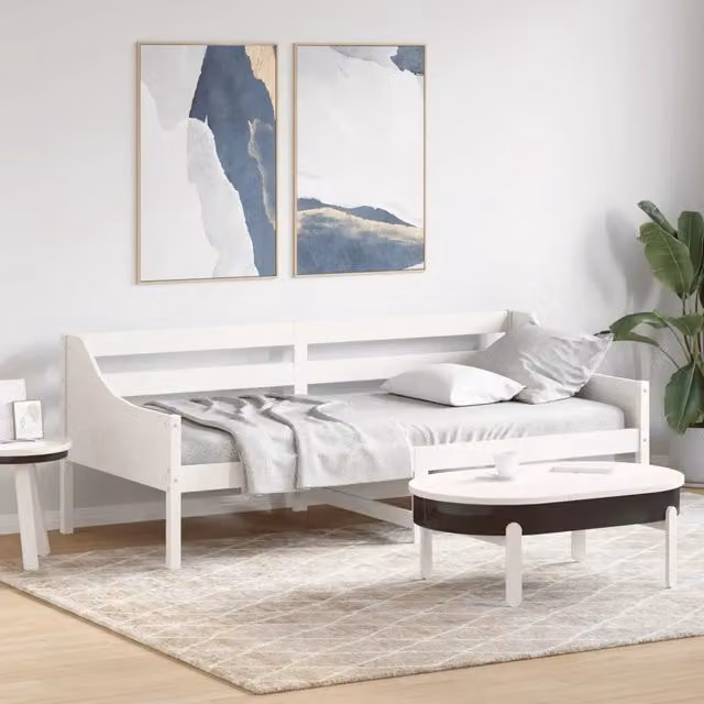 Dormeuse bianca in legno di pino massello vidaXL L/P: 80 x 200 cm – 1