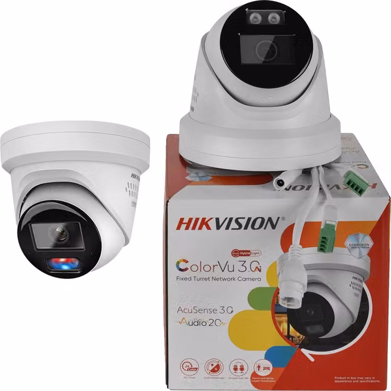 Telecamera IP, 8 megapixel, con funzioni avanzate di illuminazione ibrida, luce blu, luce rossa, luce bianca, obiettivo da 2,8 mm