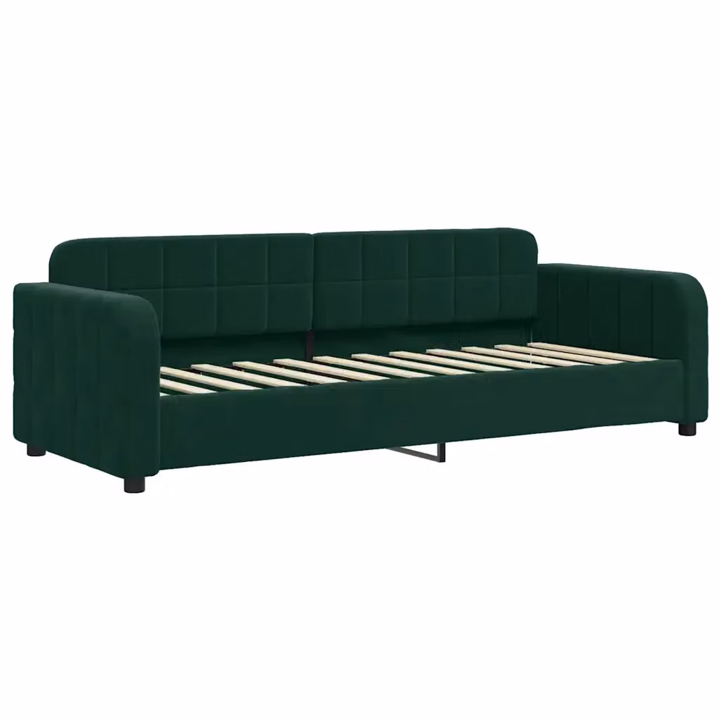 Letto da giorno verde vidaXL con struttura imbottita e design moderno – 2