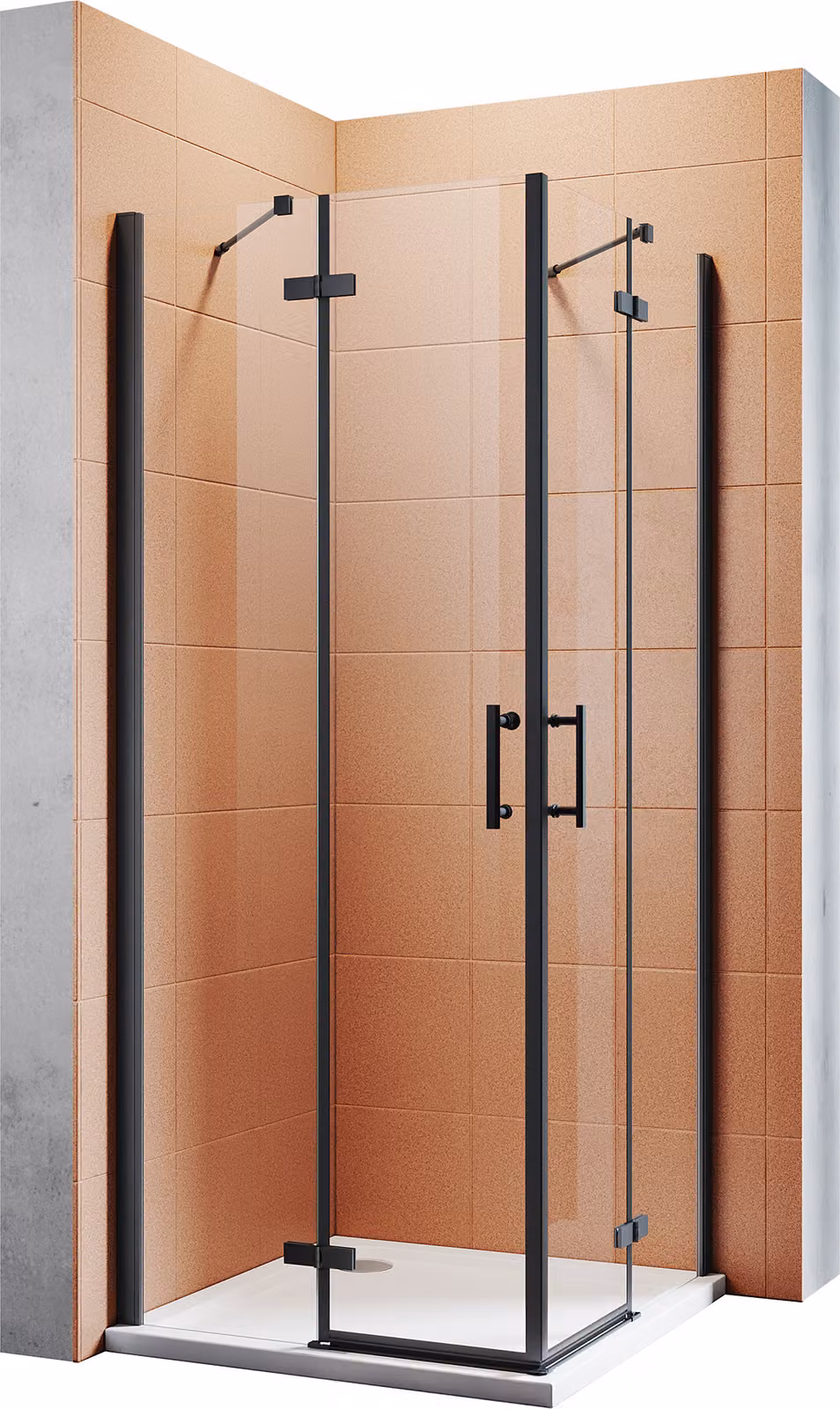 SONNI cabina doccia nera ingresso angolare doccia porta a battente cabina doccia nano vetro angolare 80x80x195cm vetro di sicurezza ESG 6mm