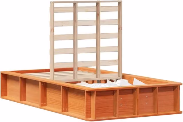 Letto singolo | Letto per adulti | Struttura del letto Marrone cerato 90 x 190 cm Pino massello