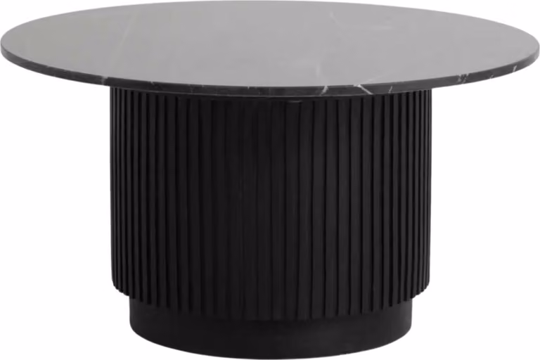 Tavolino FURNLUX Erie Marble Black And Black 75cm / Colore principale: Nero / Dimensioni: 75 x 75 x 41 cm