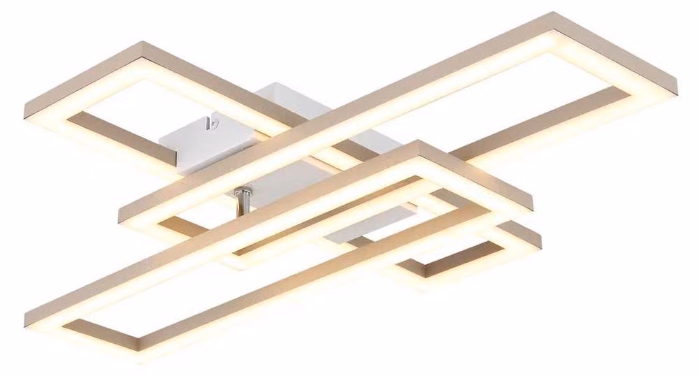 Plafoneira LED, bianco opaco, color sabbia, CCT, L 55 cm