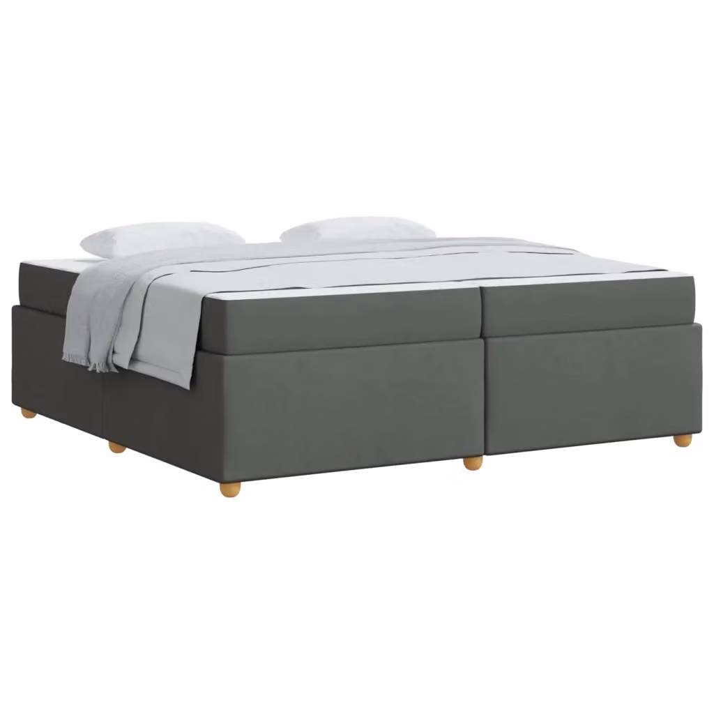 Struttura letto moderna vidaXL in tessuto e legno, L/P: 200 x 200 cm, Grigio scuro – 2