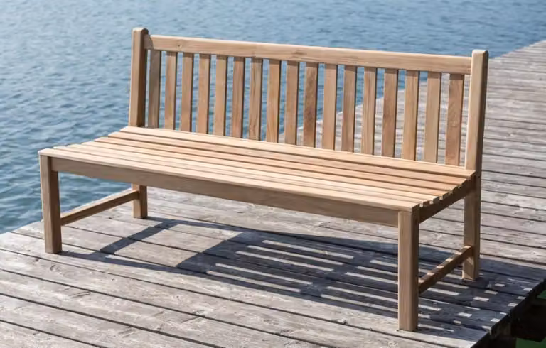 Panchina da giardino in legno massiccio Picadelly da 180 cm senza braccioli, in teak