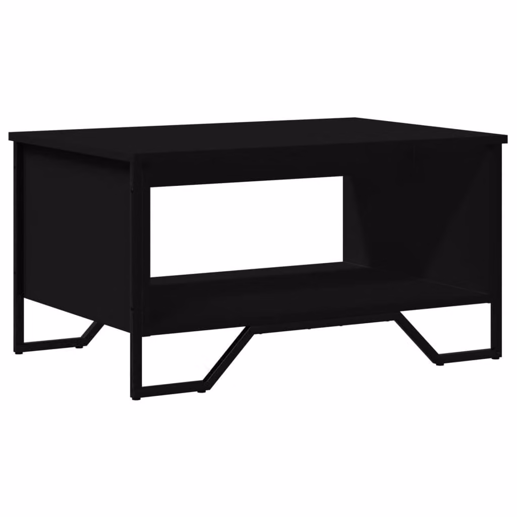 Tavolino da Salotto Nero 75x51x40 cm in Legno Multistrato