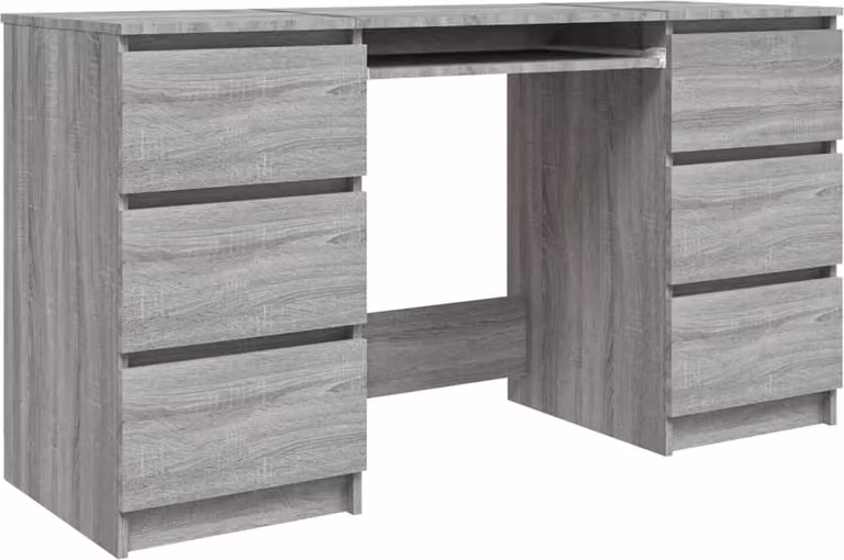 Scrivania Grigio Sonoma 140x50x77 cm in Legno Multistrato