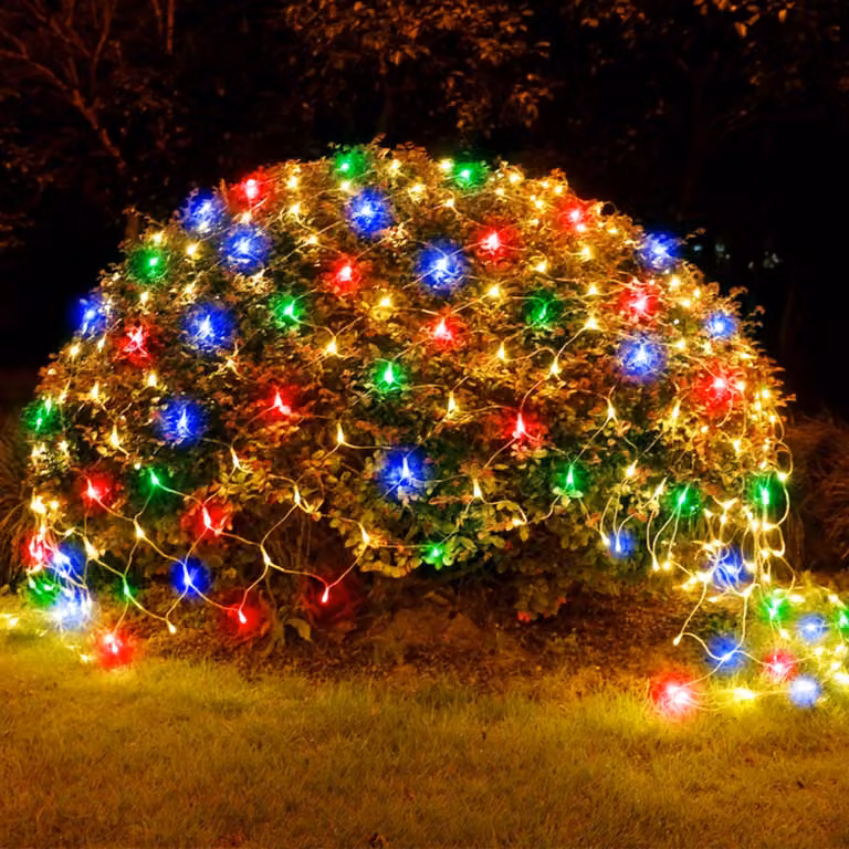 Catena luminosa per esterni, 96 LED, 1,5 x 1,5 metri, illuminazione decorativa, 8 modalità