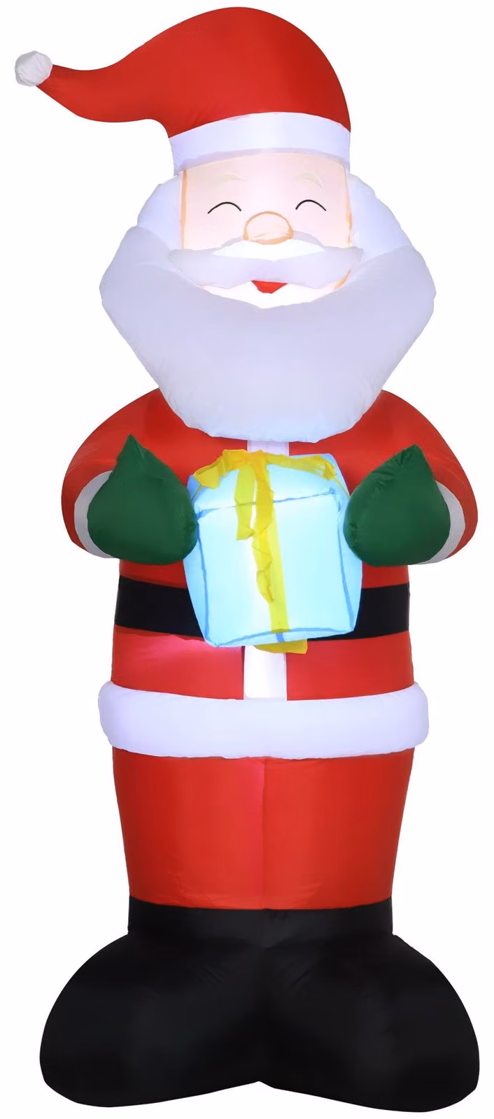 Babbo Natale Gonfiabile 77x68x184 cm con Regalo e 3 Luci LED