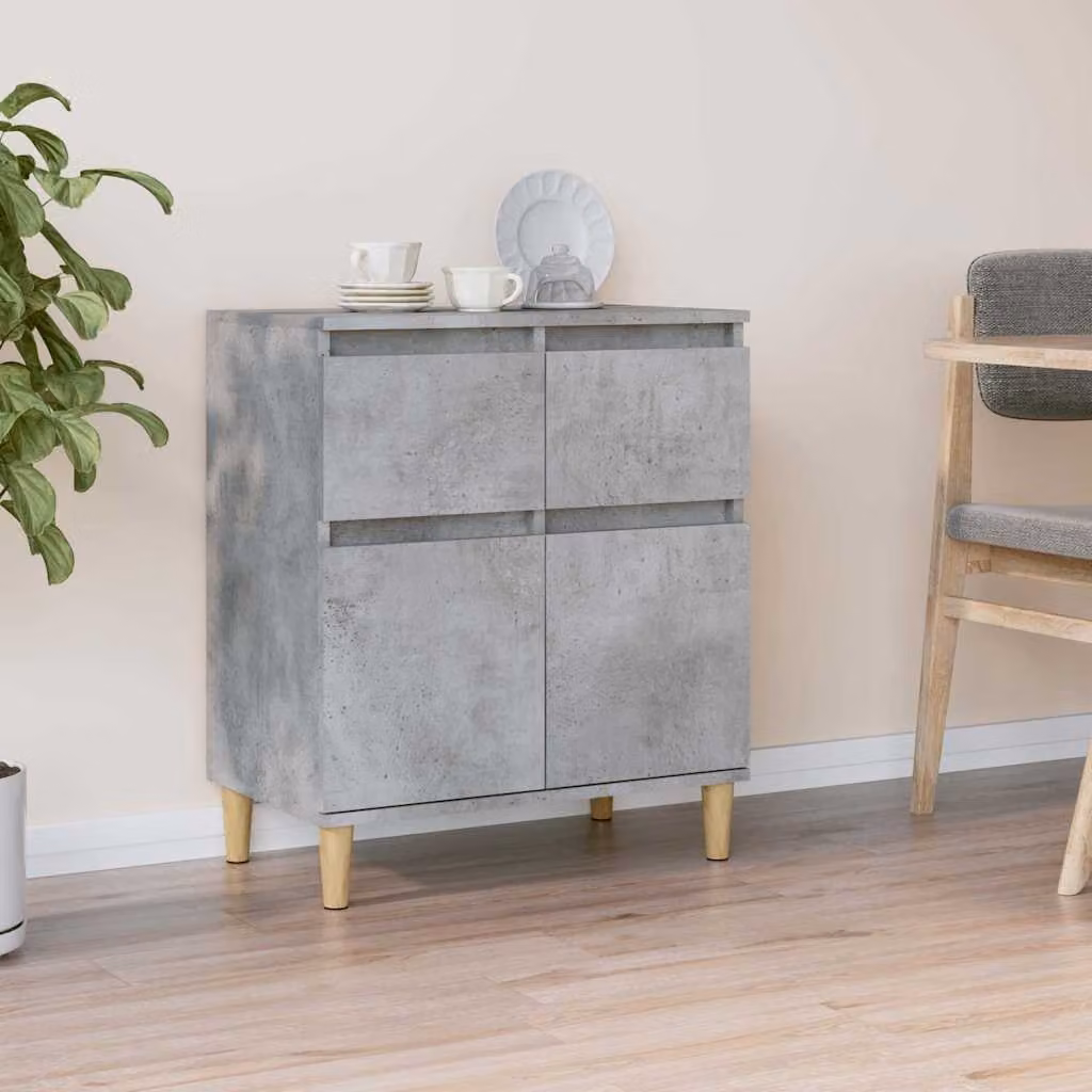 Credenza moderna vidaXL in legno e MDF, colore grigio, L: 60 cm, P: 35 cm, H: 70 cm