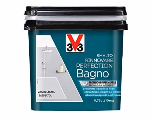 V33 Smalto Rinnovare Perfection Bagno Grigio Chiaro Satinato 0,75 L