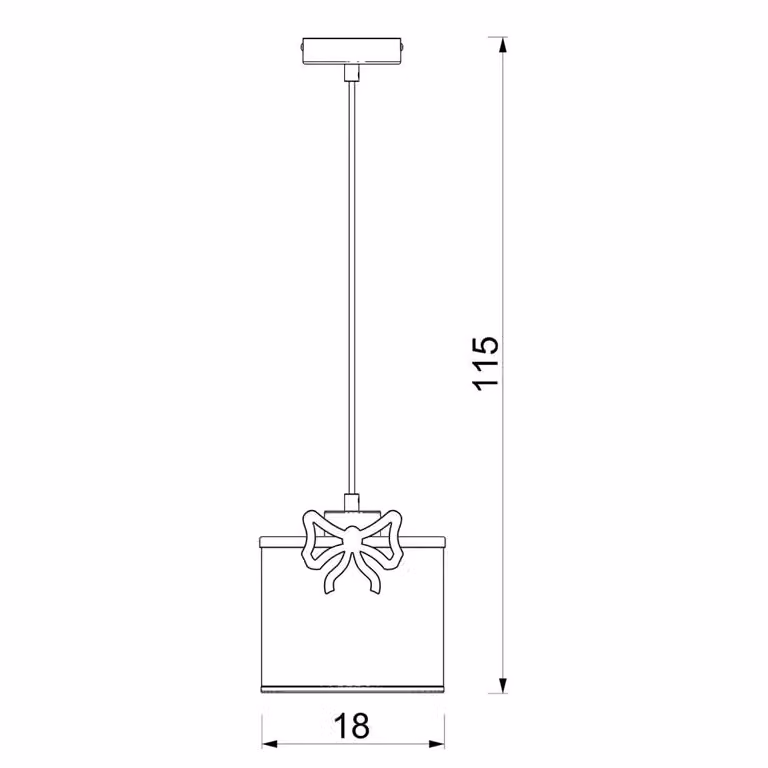 Lampada a sospensione Sweet bianco-rosa 1xE27x15W in tessuto, dimensioni: 115x18x18 cm, IP20, Luminex