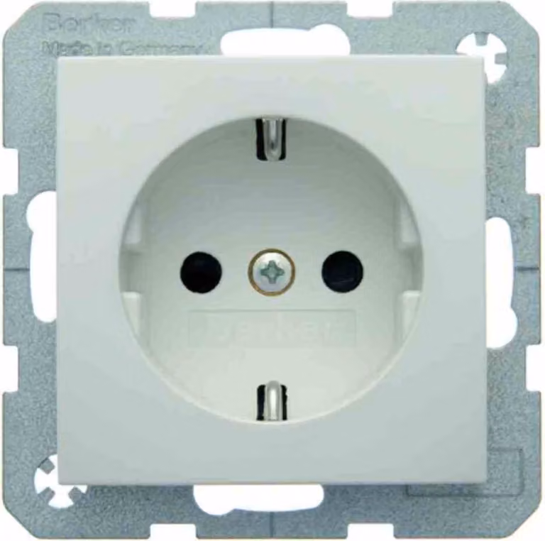 Berker 47238989 Presa di corrente con protezione tattile avanzata S1 bianco polare lucido