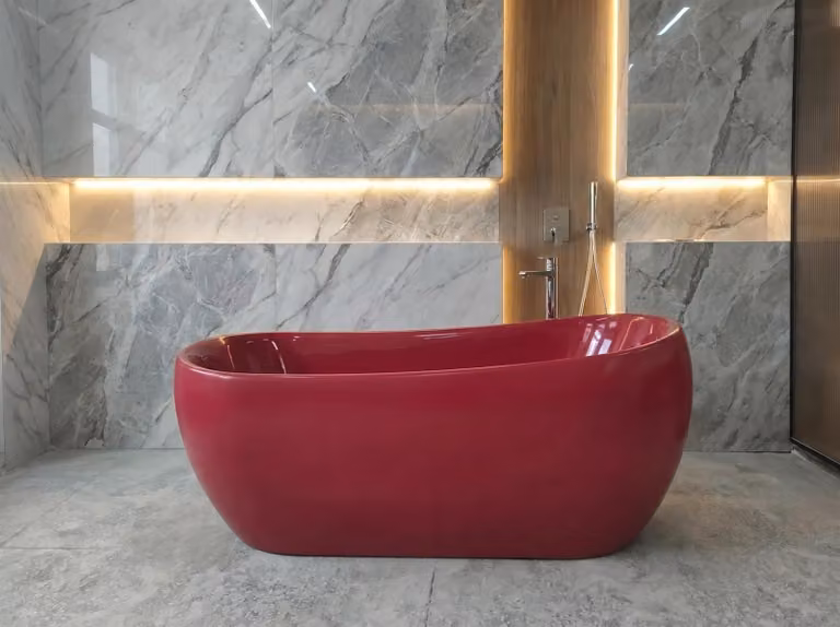 Vasca da bagno freestanding moderna Melania 170 cm rossa DUO