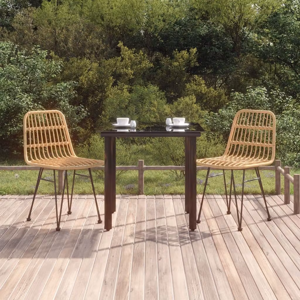 Maison Exclusive - Set da pranzo da giardino in rattan sintetico, 3 pezzi