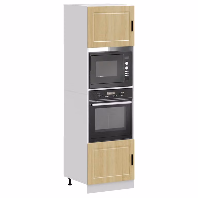 Set di 2 armadi per forno vidaXL in legno multistrato e MDF, colore marrone, design moderno per cucina