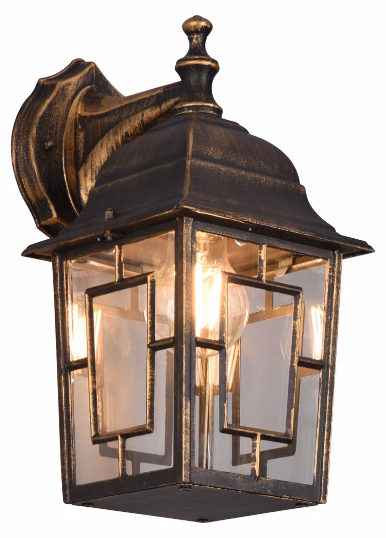 Lampada da parete per esterni patinata E27 60W VOLTURNO Trio