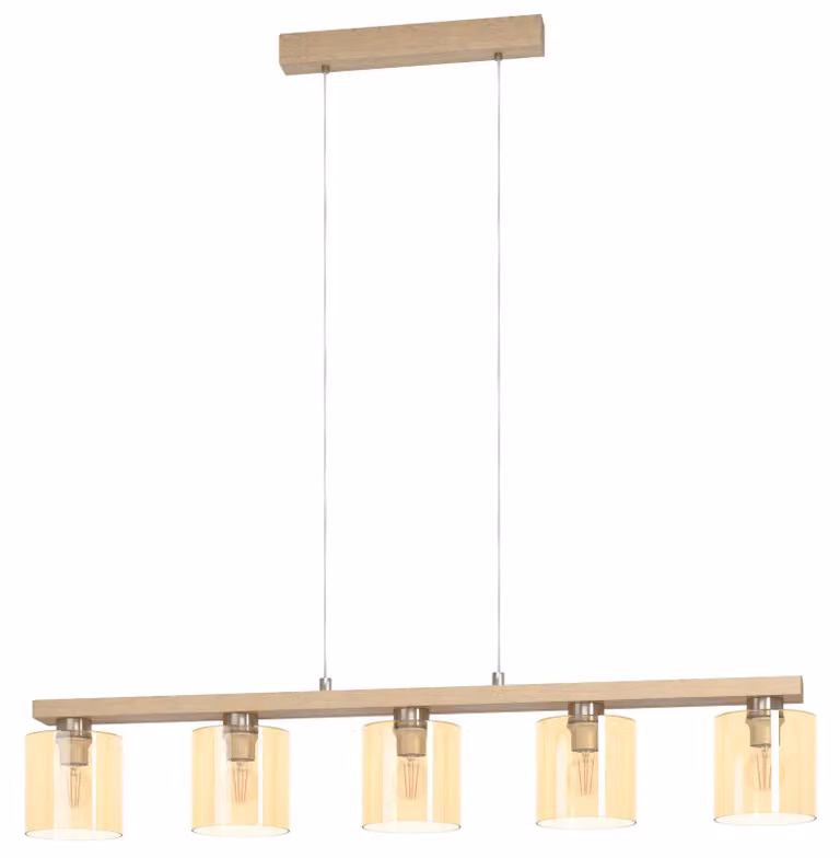 EGLO CASTRALVO, Flessibile, Marrone, Nichel, Ambra, Acciaio, Legno, Vetro, Rotondo