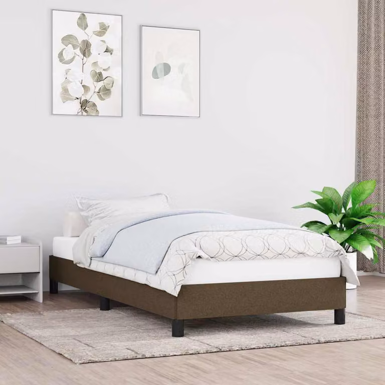 Giroletto vidaXL senza materasso in tessuto marrone scuro L/P/H: 200 x 80 x 25 cm