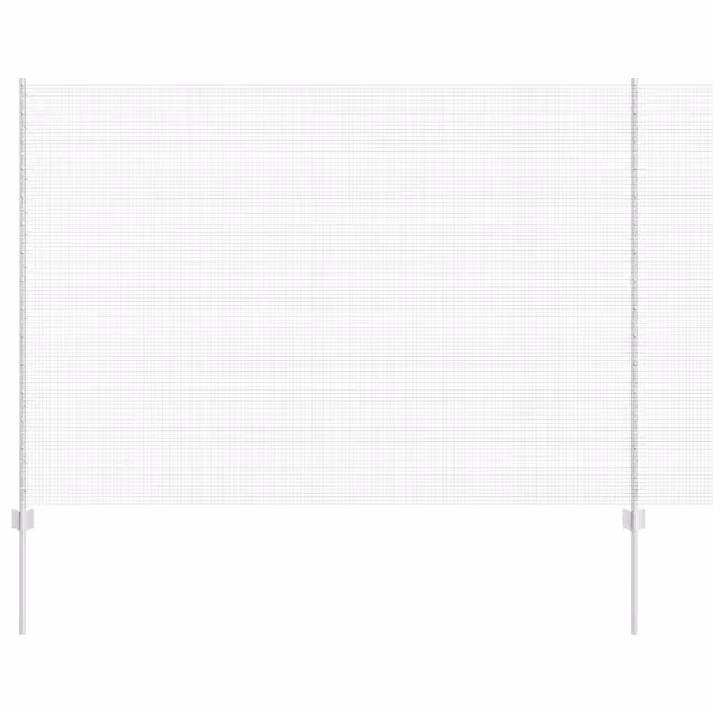 Recinzione in rete saldata con pali vidaXL in acciaio zincato color argento, L: 25 m, H: 1,6 m – 2
